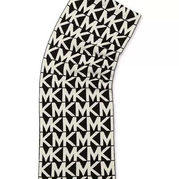 Michael Kors Black and White Logo Scarf NWT - Picture 3 of 7